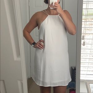 NWOT White High Neck Strappy Dress